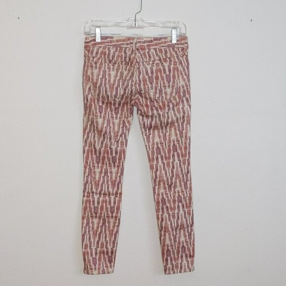 Free People Pattern Skinny Pants Ankle Zipper - Picture 2 of 5